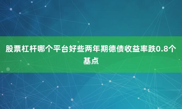 股票杠杆哪个平台好些两年期德债收益率跌0.8个基点